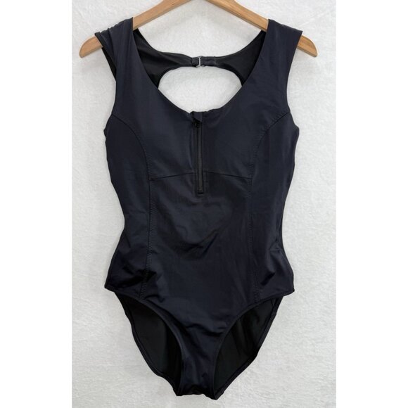 Athleta Women's Dea Sea Black One-Piece Swimsuit NWT Size MT - Picture 2 of 11